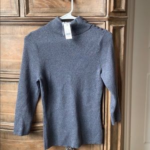 New York & Company Sparkling Blue Blouse Sweater